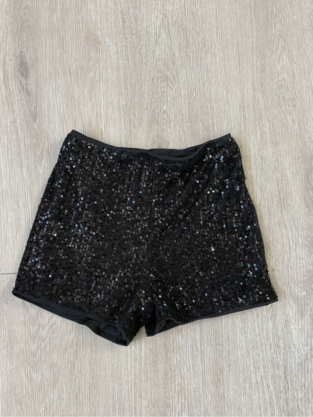 Black Sequin High-Waist Women’s Party Shorts
